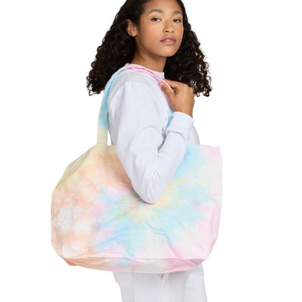 USA Made Swirl Tie-Dye Large Canvas Shopper Tote Bag Thumbnail