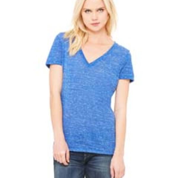 Ladies' Jersey Short-Sleeve Deep V-Neck T-Shirt Thumbnail
